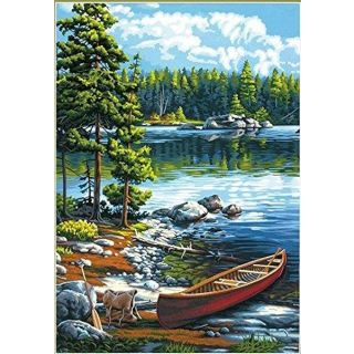 Dimensions Canoe Lake Paint by Numbers Craft Kit, 14'' x 20'', None