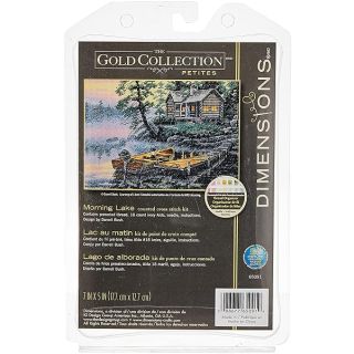 Dimensions Gold Collection Counted Cross Stitch Kit, Morning Lake, Ivory Aida, 7'' x 5'', 18 Count