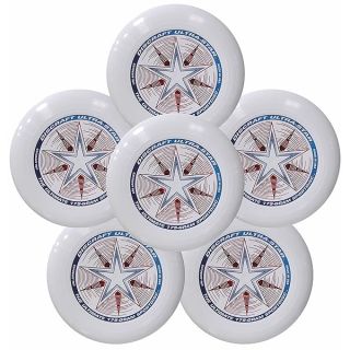 Discraft Ultra-Star 175g Ultimate Frisbee Sport Disc (6 Pack) White