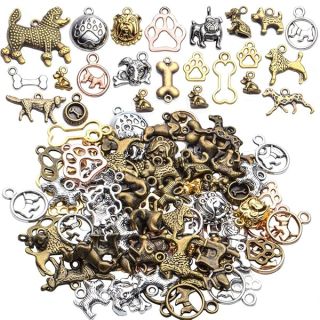 Dog Charms Bulk, 100 Gram Wholesale Mixed Antique Animal Charms Alloy Pet Dog Pendants Craft Supplies Jewelry Findings Accessory for DIY Necklace Bracelet Earring Crafting