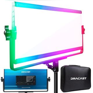 Dracast X Series LED1000: RGB & Bi-Color Video Light with App Control, Dimmable, CRI 96+, Dual NP-F Battery Plate