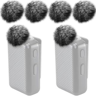 Dunzy 4 Pcs Microphone Windscreen Wind Muff Compatible with DJI Mic, Furry Mic Cover for Wind and Ambient Noise Reduction, Compatible Wireless Lavalier Microphone Cover, Furry Filter