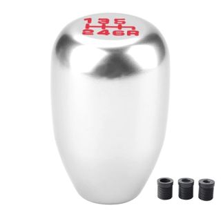 Upgrade Your Ride: Dweekiy 6-Speed Universal Gear Shift Knob - Silver Manual Shifter for Cars