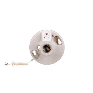 EATON Wiring 667-SP 660-Watt 125-volt Medium Base Ceiling Receptacle Lamp Holder with Pull Chain, Porcelain, White