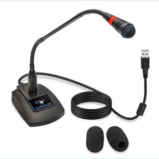 ECS WordSentry 19" USB Gooseneck Microphone for Computer, Noise-Cancelling, Unidirectional, Mute Button, Streaming, Voice Over, Podcasting, Gaming, Hands-Free Dictation, Meetings, Video Conferencing