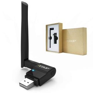 EDUP USB WiFi Adapter Dual Band Wireless Network Adapter 802.11 AC 2.4G/5G USB Wi-Fi Dongle with Extender Antenna Compatible with Windows XP/Vista /7/8.1/10, Mac OS X 10.7-10.15