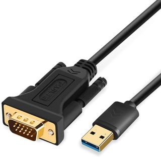 ELECABLE USB 3.0 to VGA Adapter Cable, 10FT, Compatible with Mac OS, Windows, Monitor, Projector, TV, 1080P Display Video Adapter/Converter Cord