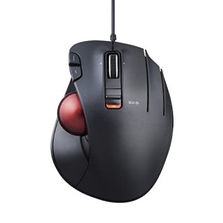 ELECOM EX-G Wired Trackball Mouse, Ergonomic Thumb Control, Smooth Tracking Roller Ball, 5 Programmable Buttons, Tilt Scroll, Computer Mice for PC Mac