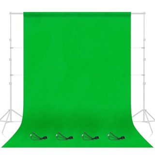 EMART Green Screen Backdrop, 10 x 20 FT Photography Greenscreen Background for Streaming Zoom, Small Photo Muslin Green Curtain with 4 Backdrop Clip