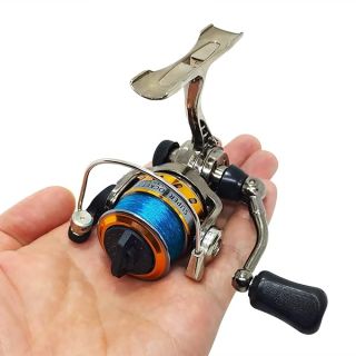 EMMRAGNO Mini 100 Small Metal Spinning Wheel Aluminum Fishing Reel with Metal Spool for Freshwater and All Season Fishing