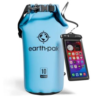 Earth Pak Waterproof Dry Bag - Roll Top Waterproof Backpack Sack Keeps Gear Dry for Kayak with Waterproof Phone Case