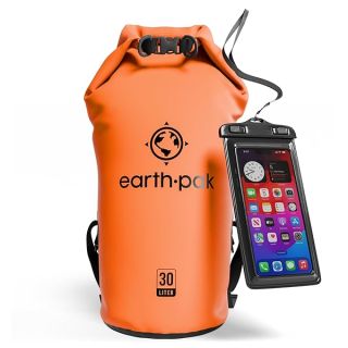 Earth Pak Waterproof Dry Bag - Roll Top Waterproof Backpack Sack Keeps Gear Dry for Kayak with Waterproof Phone Case