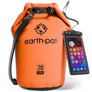 Earth Pak Waterproof Dry Bag - Roll Top Waterproof Backpack Sack Keeps Gear Dry for Kayak with Waterproof Phone Case