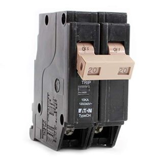 Eaton CHF220 Series 20A DP Circuit Breaker, No Size, Black