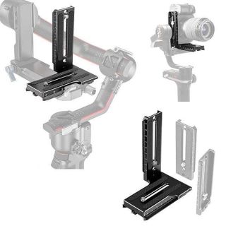 EaxanPic Aluminum L Bracket Vertical Horizontal Switching Quick Release Plate for DJI Ronin RS2 RSC2 Zhiyun Weebill-S Gimbal Stabilizer Tripod Monopod and SLRs