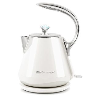 Elite Gourmet EKT-1203W 1350W Double Wall Insulated Cool Touch Electric Water Tea Kettle, BPA Free Stainless Steel Interior and Auto Shut-Off