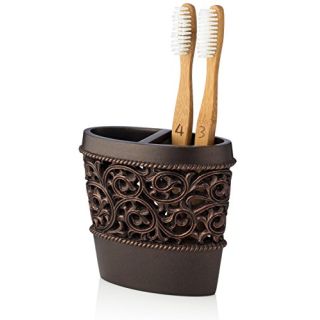 Essentra Home Bronze Toothbrush Holder Stand for Vanity Countertops