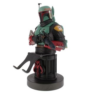 Exquisite Gaming: The Mandalorian: Boba Fett - Original Mobile Phone & Gaming Controller Holder, Device Stand, Cable Guys, Licensed Figure