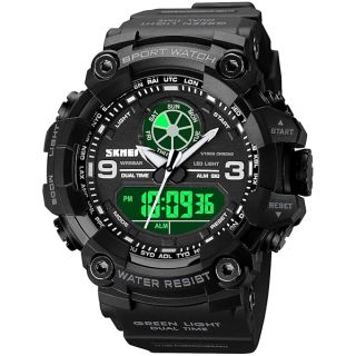 FANMIS Men&amp;#039;s Analog Digital Sport Watches Waterproof Military Multifunctional LED Backlight Rubber Strap Watch for Men