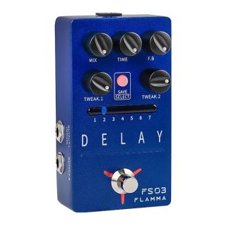 FLAMMA FS03 Guitar Delay Pedal: Stereo Digital Delay with Looper, 6 Effects, True Bypass & Tap Tempo
