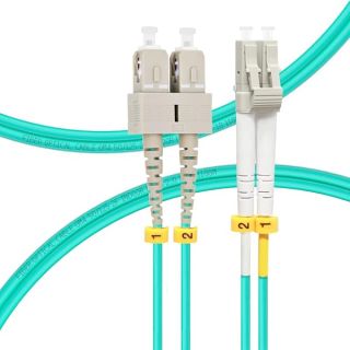 FLYPROFiber 1M SC to LC OM4 Fiber Patch Cable | Length Options: 1m-50m, 40GB/100GB Duplex 50/125um Multimode Fiber Optic Cables LSZH-1M (3ft)