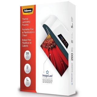 Fellowes Thermal Laminating Pouches, ImageLast, Jam Free, Letter Size, 5 Mil, 200 Pack (5245301)