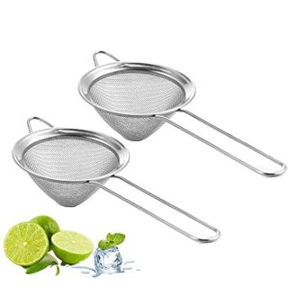 Fine Mesh Strainer For Bar -Stainless Steel Conical Strainer For Cocktail Drink Bar Strainers Bartender Bar Tool, 3.5" Inch (2 pcs)