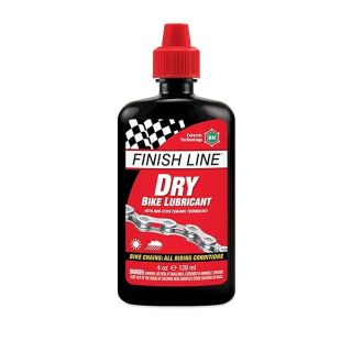 Finish Line DRY Teflon Bicycle Chain Lube, 4-Ounce Drip Squeeze Bottle