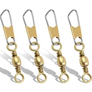 Fishing Barrel Swivel with Nice Snap-100pcs Fishing Connector Snap Swivels Solid Rings Fishing High Strength Fishing Accessories Fishing Tackle?Gold?