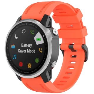 Garmin Fenix 6S Pro & 5S Plus Silicone Bands - Quick Fit 20mm Replacement Straps for Men & Women (Coral Red)