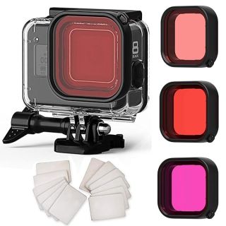 FitStill Waterproof Housing Case for GoPro Hero 8 Black - 60m Dive Shell & 3 Filters for Ultimate Protection