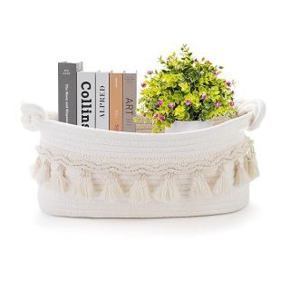 Followarm Small Woven Gift Basket - Cute Storage for Toilet Paper & Decor | Perfect for Christmas, Boho Shelves, Bedroom & Nursery