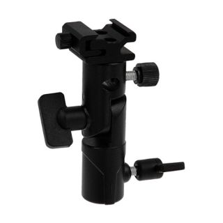 Fotodiox Elite Flash Bracket - Swivel/Tilt Light Stand Head with Umbrella Holder and Cold Shoe Mount