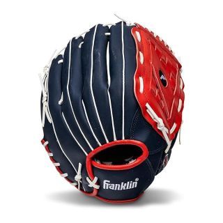 Franklin Sports Baseball and Softball Glove - Field Master - Baseball and Softball Mitt , Red, White, Blue, 14.0" (pack of 1)