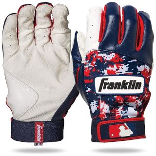 Franklin Sports MLB Digitek Baseball Batting Gloves - White/Navy/Red Digi - Adult Small