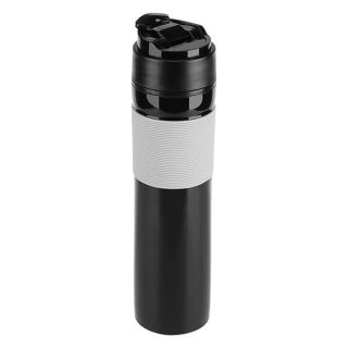 French Press Travel 350ml/12oz Portable Coffee Press Mug Tea and Coffee Maker Bottle Coffee Brewer Travel Tumbler Water Cup(Black)