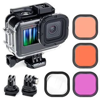 GEPULY Waterproof Case for GoPro Hero 13-9: 60M Dive Housing with Red, Snorkel & Macro Filters