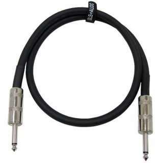 GLS Audio Speaker Cable 1/4" to 1/4" - 12 AWG Professional Bass/Guitar Speaker Cable for Amp - Black, 3 Ft.