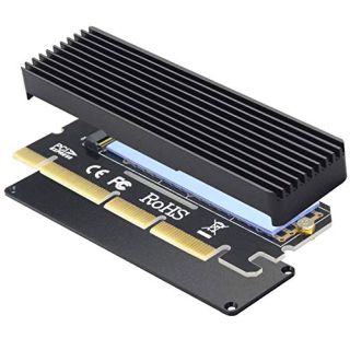 GODSHARK NVME Adapter with Heat Sink, M.2 SSD Key M to PCI Express x4/x8/x16 Converter Expansion Card, Support 2230 2242 2260 2280, Compatible for Windows XP 7 8 10