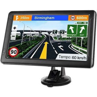 GPS Navigation for Car （9 Inch） Slimline Touch Screen Real Voice Direction ，USA Edition 2024 (Free Lifetime Updates) Turn-by-Turn Voice and Lane Guidance, Speed and Red Light Warning (American Brand)