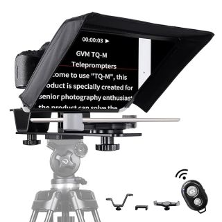 GVM Teleprompters for ipad Smartphone Tablet DSLR Camera Portable 10.5&amp;quot; Teleprompter Kit with Remote Control &amp; App,Solid Aluminum Constructions,Colorless Spectroscope,Ultra HD Wide-Angle Lens