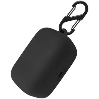 Geiomoo Silicone Case Compatible with Sennheiser Momentum TrueWireless 3, Protective Cover with Carabiner (Black)