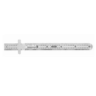 General Tools 300/1 6-Inch Flex Precision Stainless Steel Ruler, Chrome