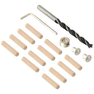 General Tools 841014 1/4-Inch Hardwood Dowel Accessory Kit, 17 Pieces for Furniture Building, Crafts and Other Wood Joining Projects