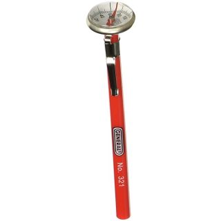 General Tools Instant Read Pocket Stem Thermometer #321, 5 Inch Probe, 0 to 220 degrees Fahrenheit (-18 to 104 degrees Celsius) Range, With Easy To Read Magnified 1 in. Dial