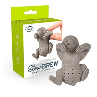 Genuine Fred, SLOW BREW, Sloth Resuable Silicone Tea Infuser, Gray, Fun Gift for Tea Lovers, Clever Kitchen Gadget