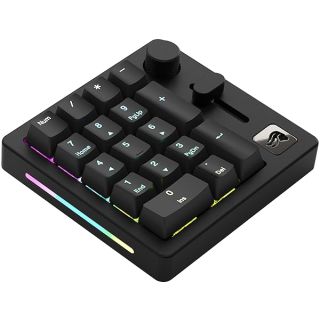 Glorious GMMK Macro Pad - Black Mechanical Numpad - 10 Key USB Keypad - Hotswap, Programmable Volume Knob, RGB Backlit, Wired & Wireless Bluetooth- Gaming Keyboard Number Pad