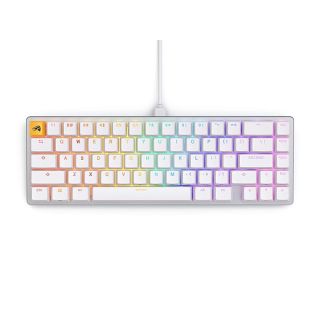 Glorious Gaming GMMK 2-65 Percent Keyboard - White Custom Layout - Compact Low-Profile - Hotswap w/Cherry Mx Style Switches - Incl. Double Shot Keycaps & Linear Switches