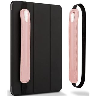 Goospery Pencil Holder for Apple Pencil (1st & 2nd Gen) - PU Leather Sleeve & Elastic Band for iPad Pro & Air - Pink