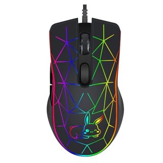 Greshare Gaming Mouse: Ergonomic 7-Color Backlit USB Wired Optical Mouse with 2400 DPI for PC, Mac, Linux & Mobile